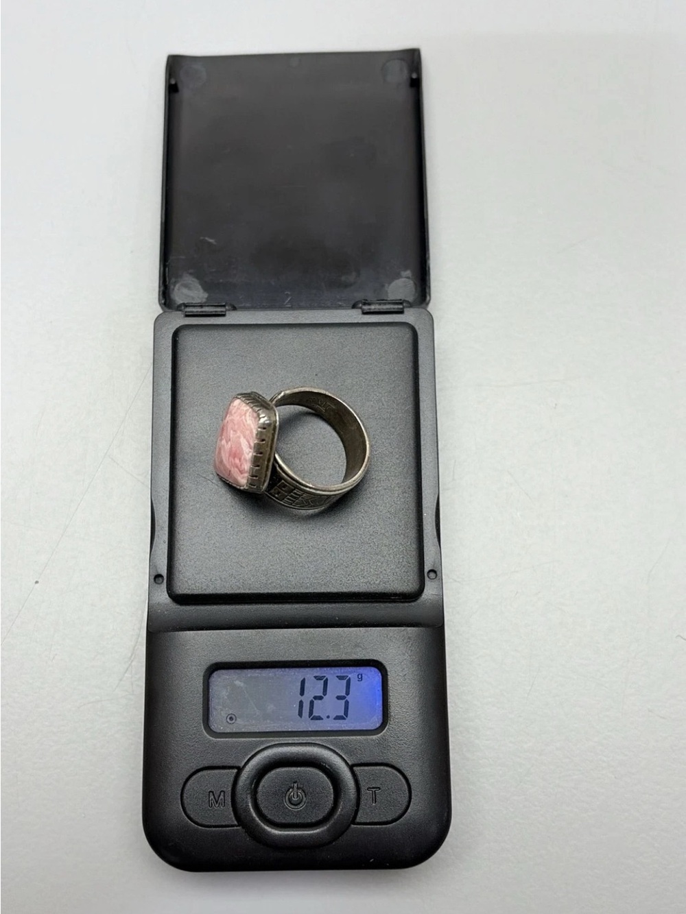 VTG Roderick Tenorio x Carolyn Pollack Silver Rhodochrosite Ring 9.25 XRF 94.3% - Picture 12 of 13